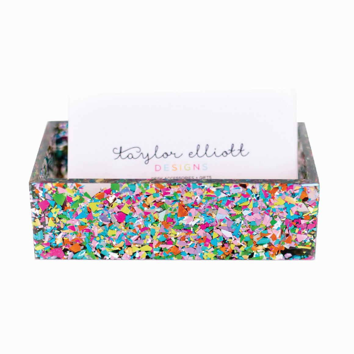 Confetti Acrylic Business Card Holder