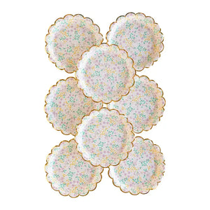 Floral Scallop Paper Plates