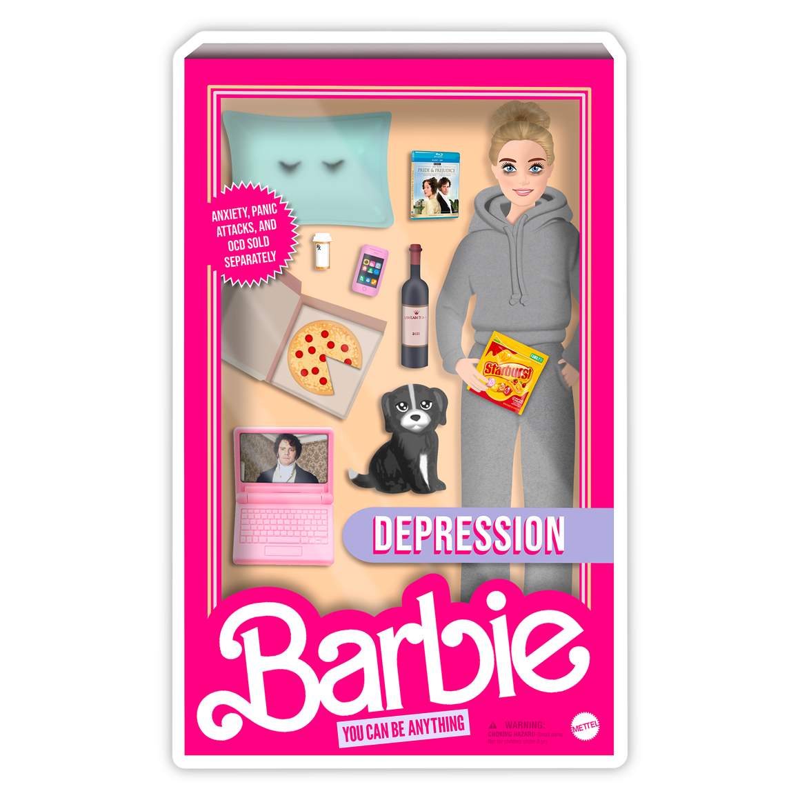 Depression Barbie Sticker