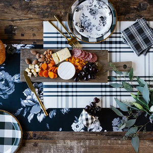 Black Floral Table Runner