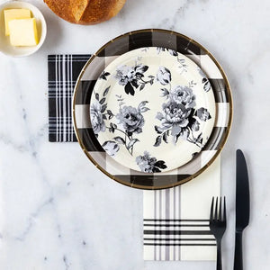 Black Gingham Paper Plates