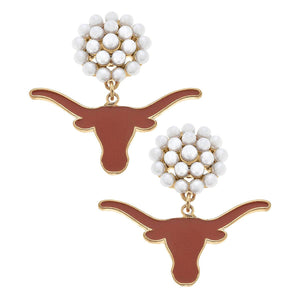 Texas Longhorns Pearl Cluster Earrings