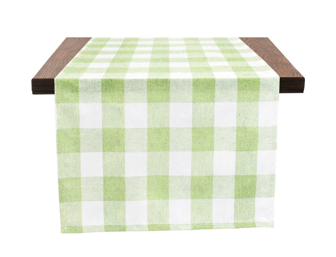 Sage Gingham Runner