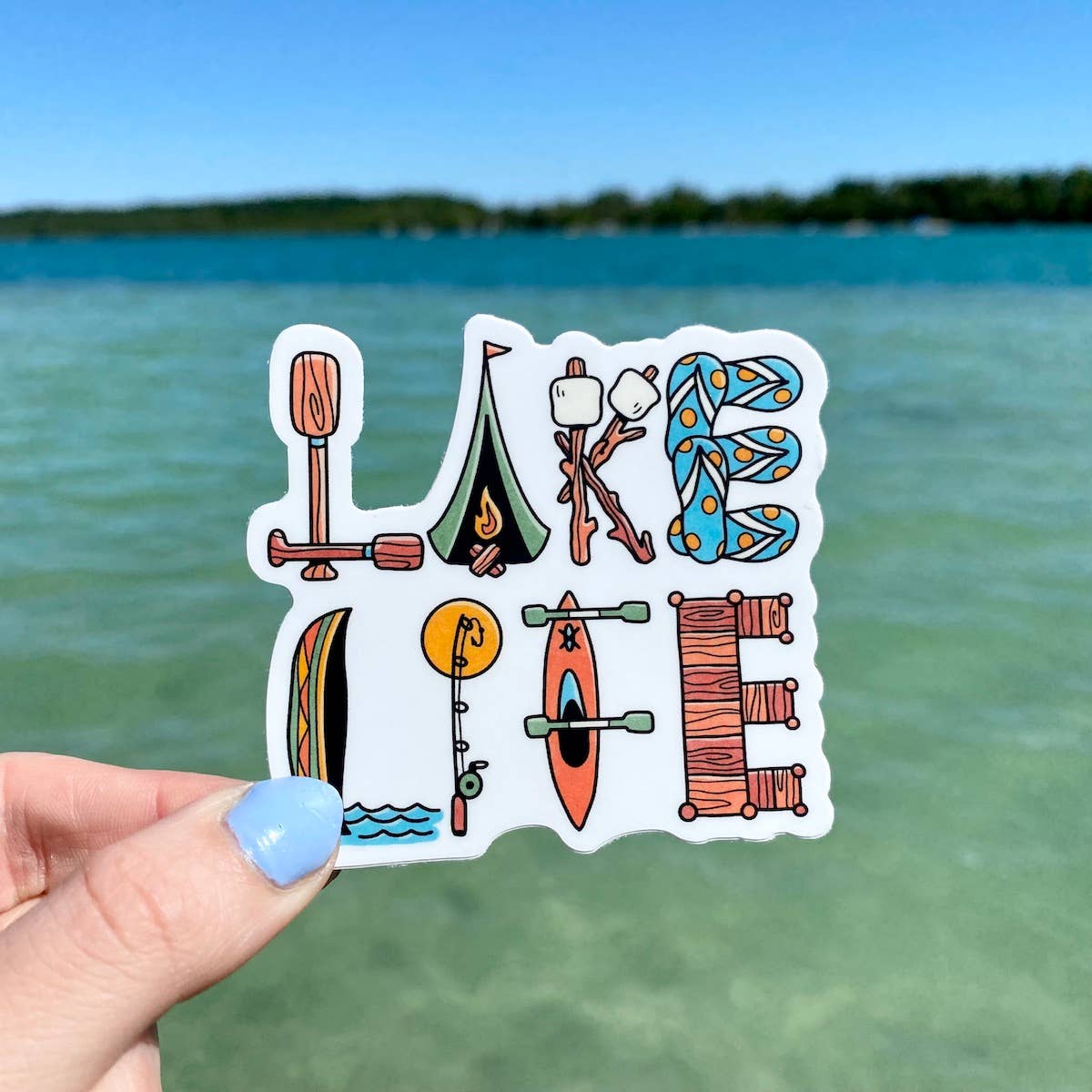 Lake Pyramid Sticker Lake Life Sticker - Glamfetti