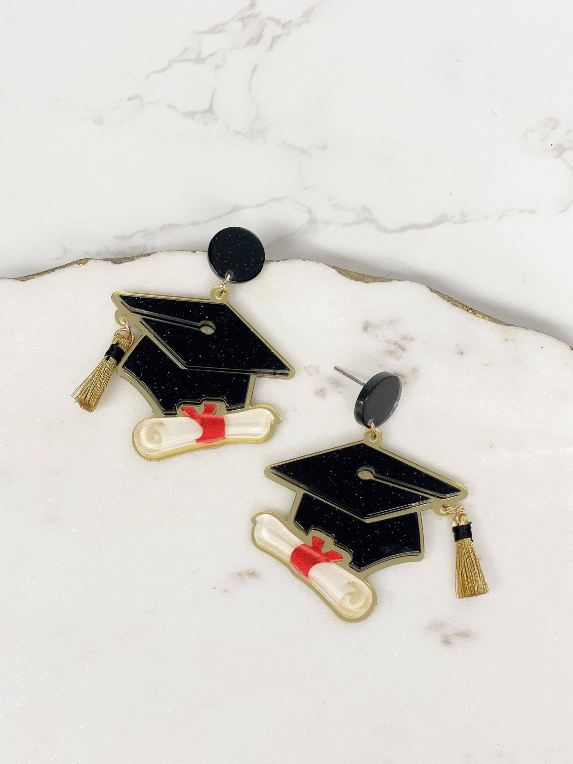 Grad Cap Dangle Earrings