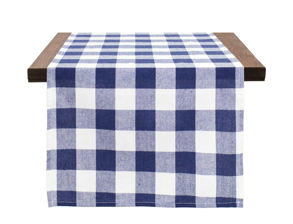 Navy Gingham Runner