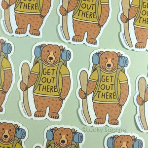 Hiking Bear Sticker
