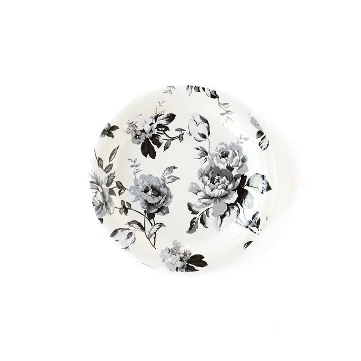 Black & White Floral Plates