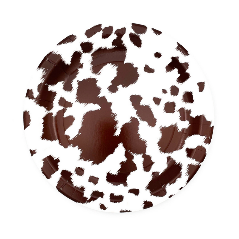 Brown Cowhide Print Paper Dinner Plates