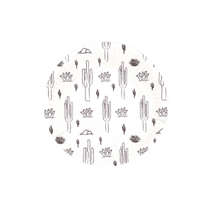 Cactus Print Paper Dessert Plates on a white background.