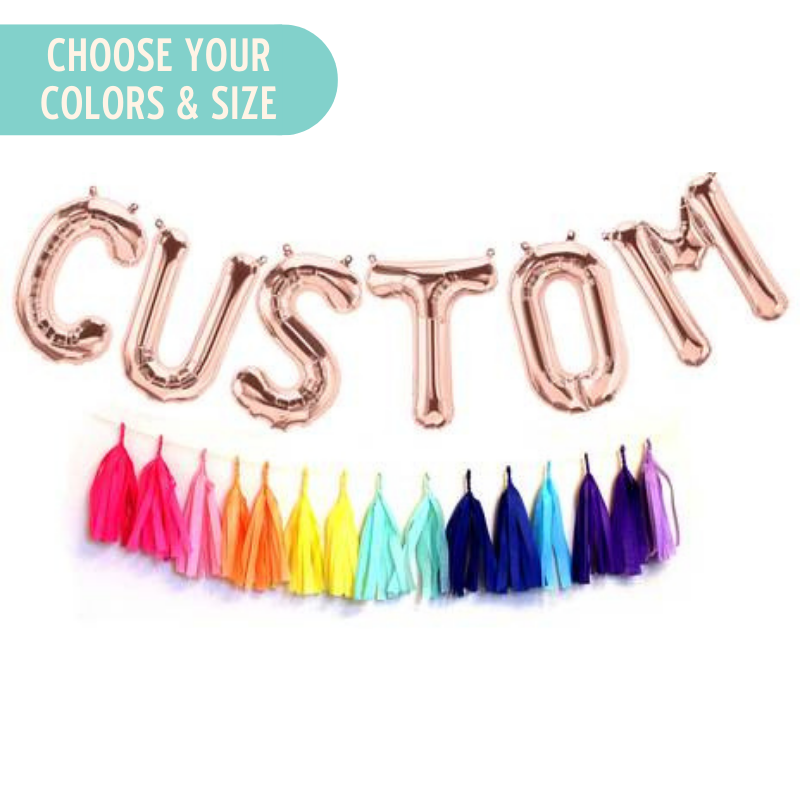 Custom Wording Gold Silver or Rose Gold Mylar Letter Balloons