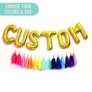 Custom Wording Gold, Silver or Rose Gold Mylar Letter Balloons