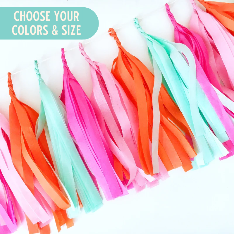 Tissue Tassel Garland Choose Your Own Colors Glamfetti