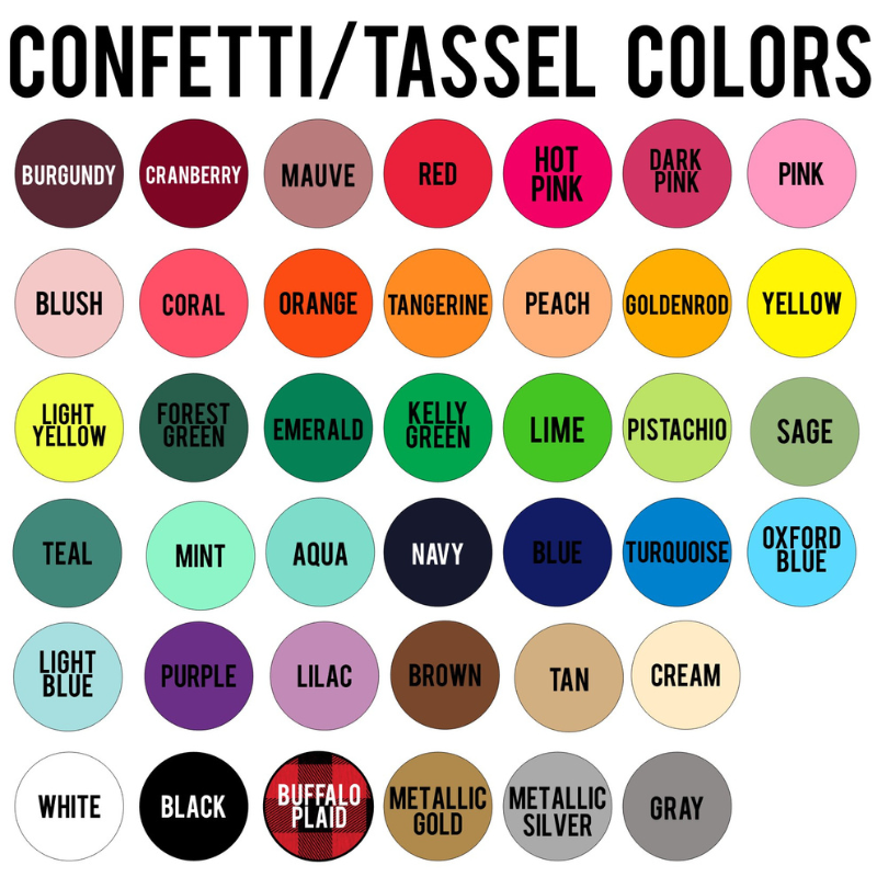 The color chart of all available tissue papers.