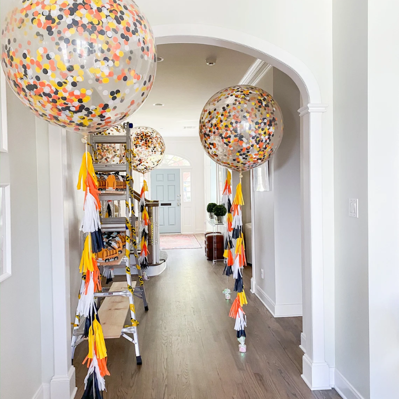 Construction Jumbo Confetti Balloon - Glamfetti