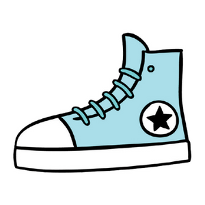 Blue Converse shoe sticker.