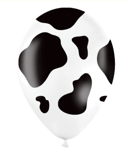 Black and white cow theme balloon.