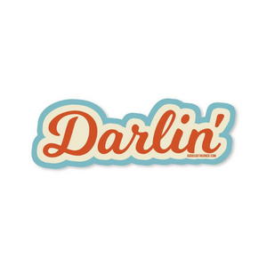 Sticker with the word DARLIN.
