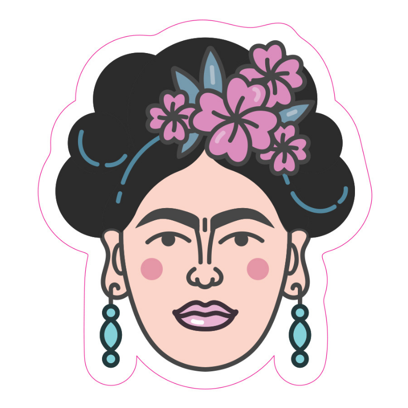 Sticker of Frida Kahlo.