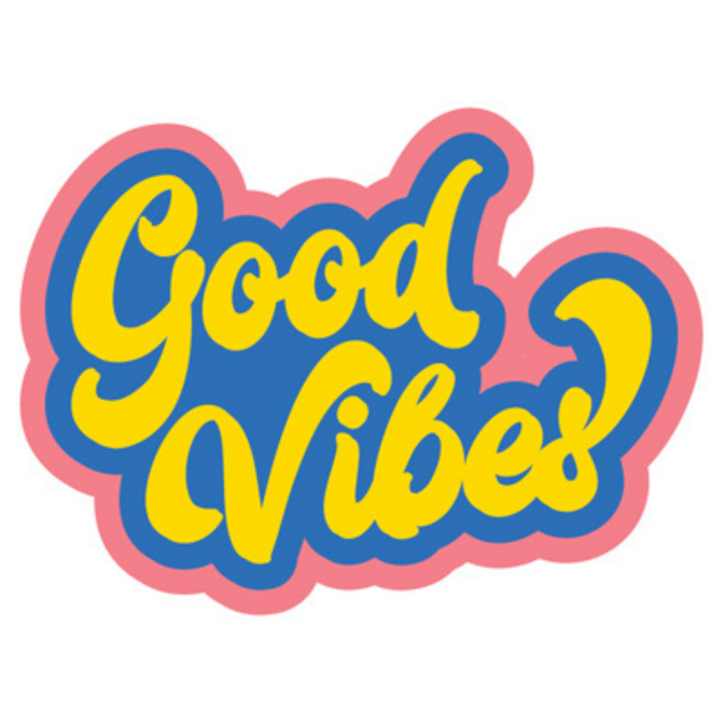 Good Vibes Sticker on white background.