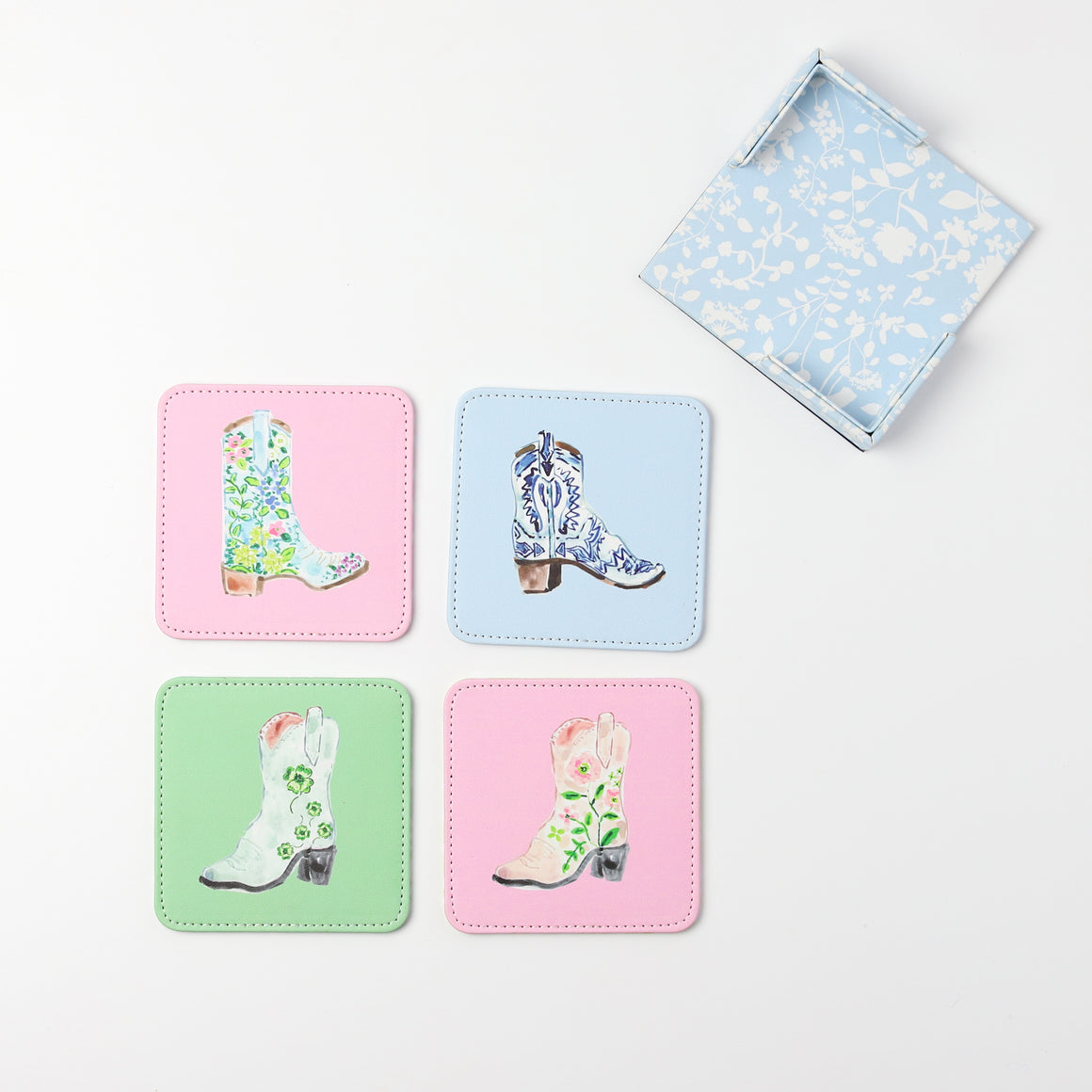 Cowgirl Boot Coasters, Set of 4