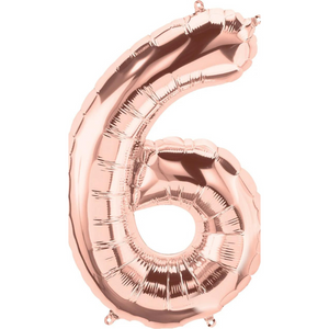 Jumbo 34 inch rose gold number six balloon