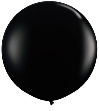 36 inch jumbo black balloon on white background.