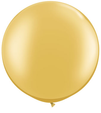 30 inch jumbo gold balloon on white background.