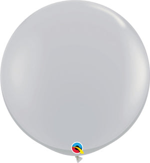 Gray 36 inch jumbo balloon on white background.