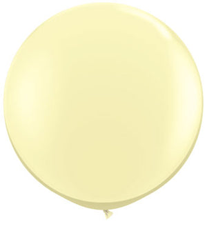 Ivory 36 inch jumbo balloon on white background.