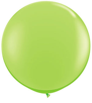 Lime colored 36 inch jumbo balloon on white background.