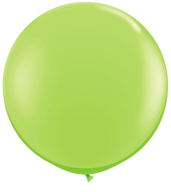 Lime colored 36 inch jumbo balloon on white background.