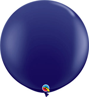 Navy colored 36 inch jumbo balloon on white background.