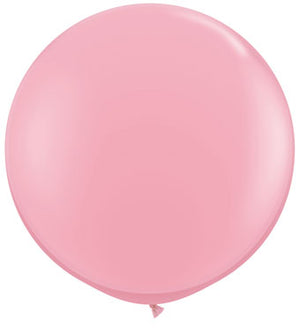 Pink 36 inch jumbo balloon on white background.