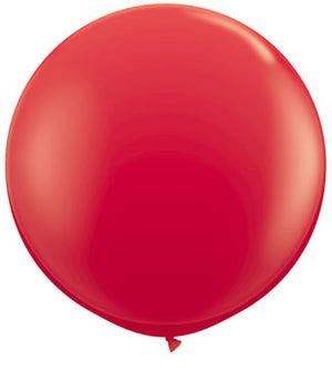 Red 36 inch jumbo balloon on white background.