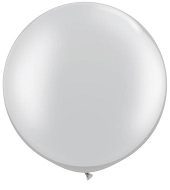 30 inch jumbo white balloon on white background.