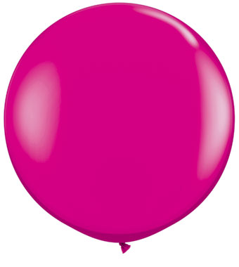 Wildberry colored 36 inch jumbo balloon on white background.