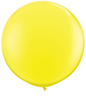 Yellow 36 inch jumbo balloon on white background.