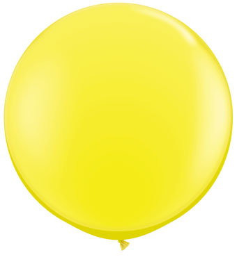 Yellow 36 inch jumbo balloon on white background.