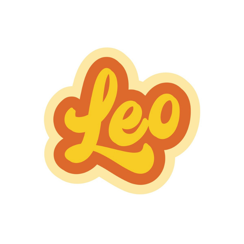 Leo Sticker with white background.