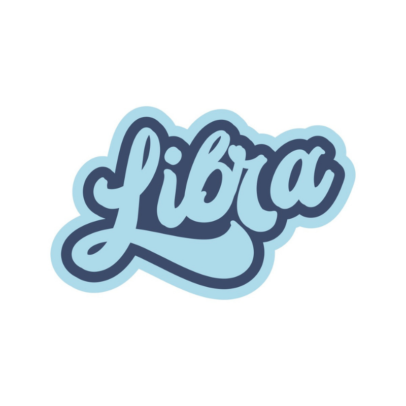 Libra Sticker with white background.