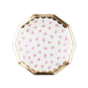 Cute dutch plates with tiny pink roses.