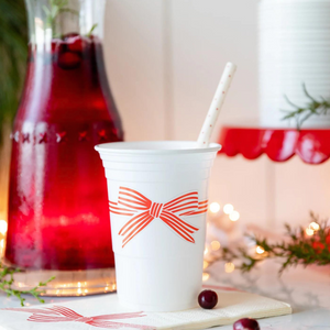 Red Bow Plastic Cups