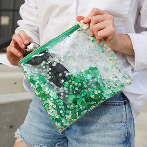 Green Confetti Pouch