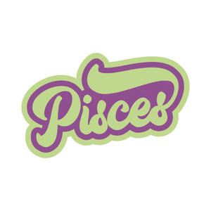 Pisces Sticker on white background.
