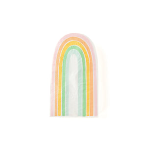 Pastel rainbow napkins on white background.
