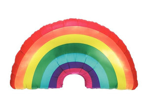 Rainbow Party Balloon on white background.
