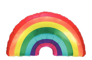 Rainbow Party Balloon on white background.
