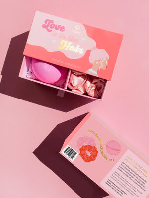 Love is in the Hair Bath Bomb + Scrunchie Set