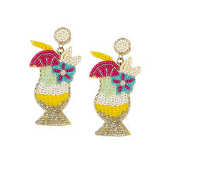 Seed Bead Pina Colada Earrings